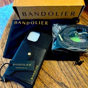 NWT Bandolier Hailey black and gold cross body i phone 12 Pro Max case